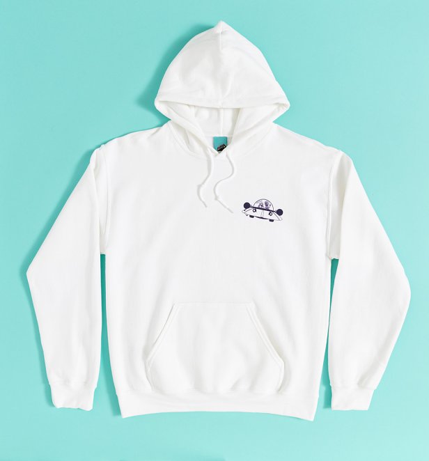 Rick And Morty Portal Gun White Hoodie With Back Print Rick And Morty Portal Gun White Hoodie With Back Print
