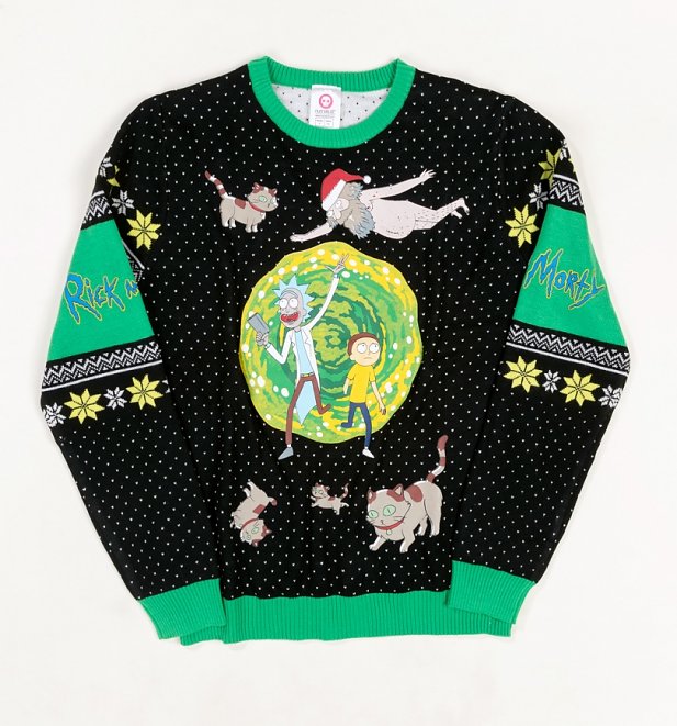 Rick And Morty Portal Knitted Christmas Jumper Rick And Morty Portal Knitted Christmas Jumper