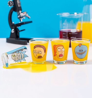 Rick and Morty Set of 4 Shot Glasses Rick and Morty Set of 4 Shot Glasses