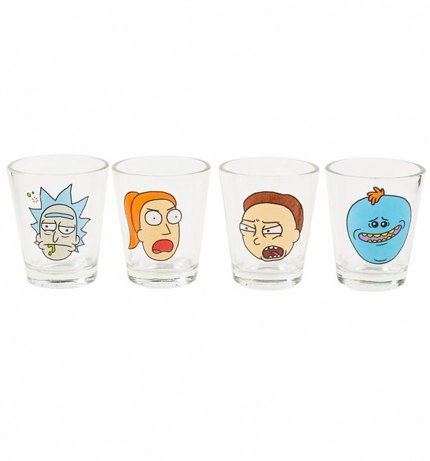 Rick and Morty Set of 4 Shot Glasses Rick and Morty Set of 4 Shot Glasses