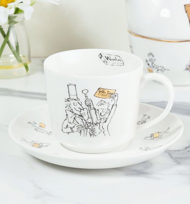 Roald Dahl Charlie And The Chocolate Factory China Tea Cup & Saucer Set Roald Dahl Charlie And The Chocolate Factory China Tea Cup & Saucer Set
