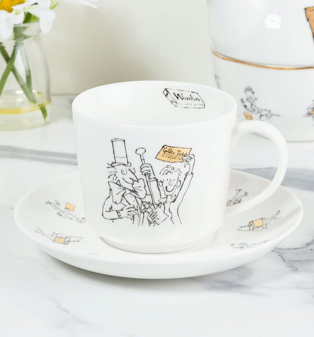 Roald Dahl Charlie And The Chocolate Factory China Tea Cup & Saucer Set