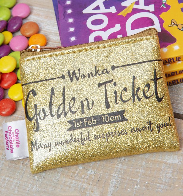 Roald Dahl Charlie and The Chocolate Factory Golden Ticket Coin Purse Roald Dahl Charlie and The Chocolate Factory Golden Ticket Coin Purse