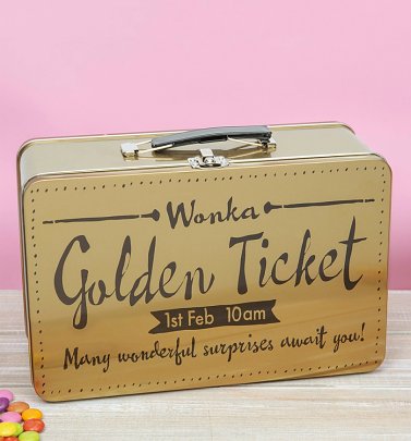 Roald Dahl Charlie and The Chocolate Factory Golden Ticket Tin Tote Roald Dahl Charlie and The Chocolate Factory Golden Ticket Tin Tote