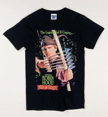 Robin Hood Men In Tights Movie Poster Black T-Shirt Robin Hood Men In Tights Movie Poster Black T-Shirt