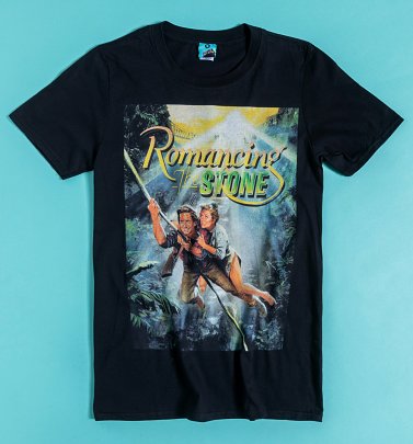 Romancing The Stone Movie Poster Black T-Shirt Romancing The Stone Movie Poster Black T-Shirt