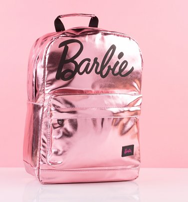 Rose Gold Barbie Logo Backpack from Spiral Rose Gold Barbie Logo Backpack from Spiral