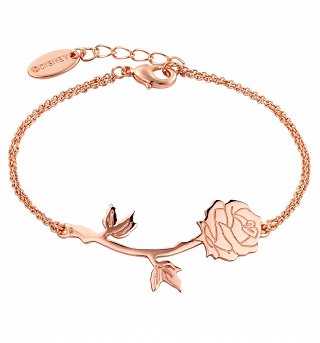 Rose Gold Plated Beauty & The Beast Rose Bracelet from Disney Couture Rose Gold Plated Beauty & The Beast Rose Bracelet from Disney Couture