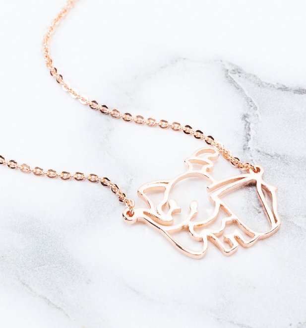 Rose Gold Plated Dumbo Outline Necklace from Disney by Couture Kingdom Rose Gold Plated Dumbo Outline Necklace from Disney by Couture Kingdom