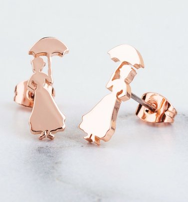 Rose Gold Plated Mary Poppins Stud Earrings from Disney by Couture Kingdom Rose Gold Plated Mary Poppins Stud Earrings from Disney by Couture Kingdom