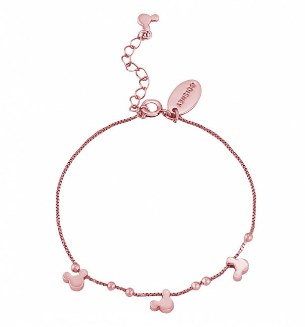 Rose Gold Plated Minnie Mouse Heads Charm Bracelet from Disney Couture Rose Gold Plated Minnie Mouse Heads Charm Bracelet from Disney Couture