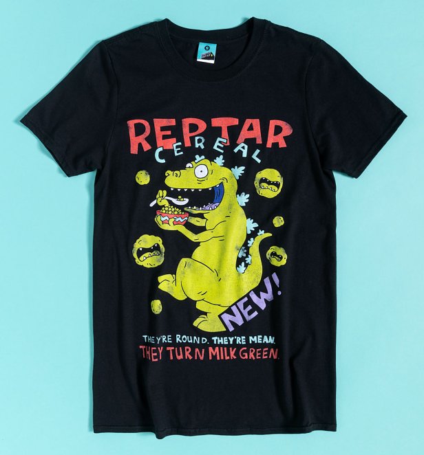 Rugrats Reptar Cereal Black T-Shirt