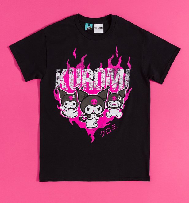 Sanrio Kuromi Flames Black T-shirt Sanrio Kuromi Flames Black T-shirt