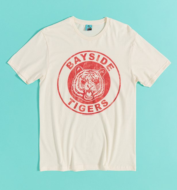 Saved By The Bell Bayside Tigers Logo Natural T-Shirt Saved By The Bell Bayside Tigers Logo Natural T-Shirt