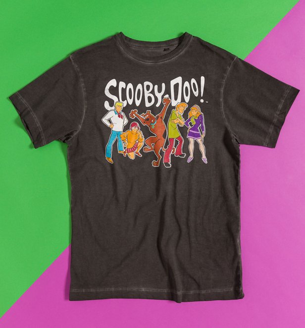 Scooby Doo Gang Vintage Wash Black T-Shirt