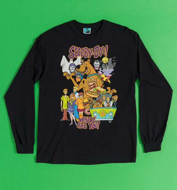 Scooby Doo Heroes And Villains Black Long Sleeve T-Shirt Scooby Doo Heroes And Villains Black Long Sleeve T-Shirt