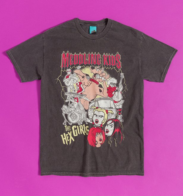 Scooby Doo Meddling Kids Tour Vintage Wash Charcoal T-Shirt Scooby Doo Meddling Kids Tour Vintage Wash Charcoal T-Shirt