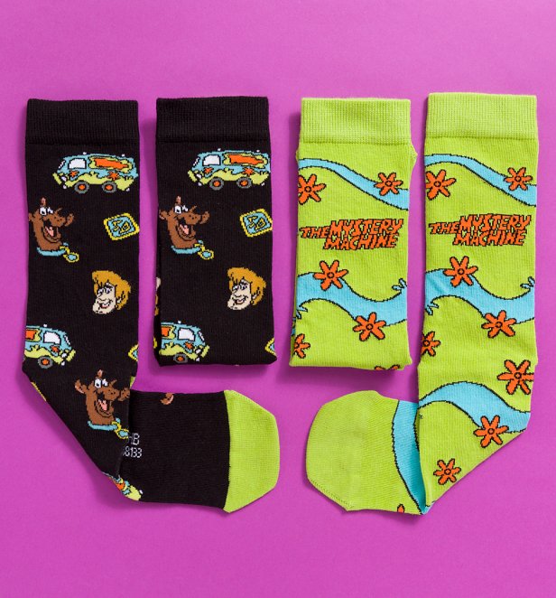 Scooby Doo Mystery Machine 2pk Socks