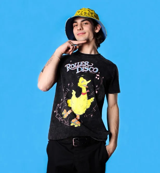 Sesame Street Big Bird Roller Disco Acid Wash T-Shirt from Cakeworthy