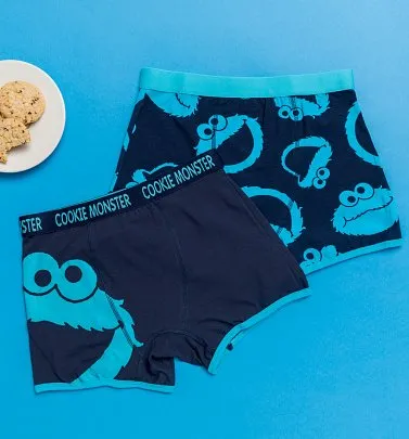 Sesame Street, Underwear & Socks, Sesame Street Cookie Monster Santa Hat  Navy Boxer Loungewear Shorts Size S