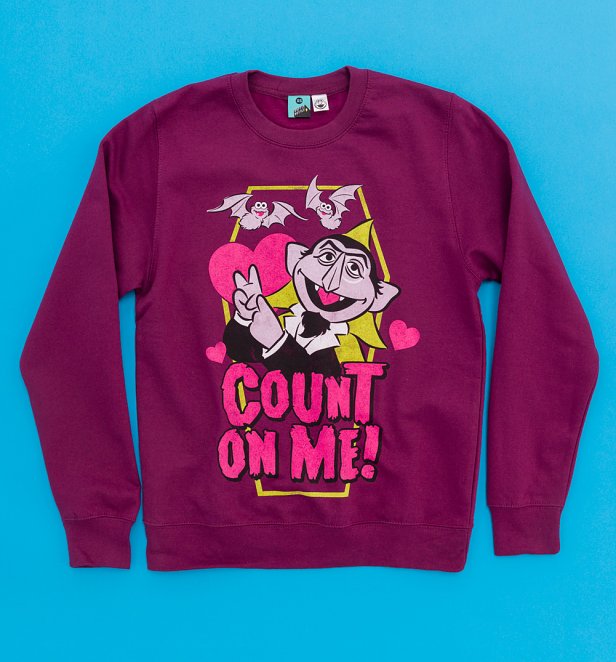 Sesame Street Count On Me Plum Sweater