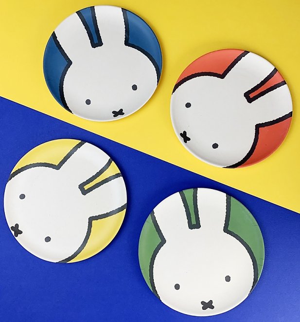 Set of 4 Miffy Head Bamboo Plates