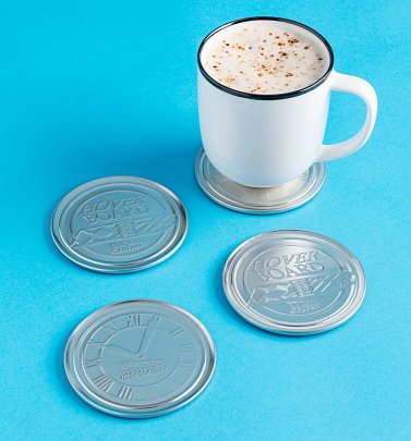 Set of Four Back To The future Metal Embossed Coasters Set of Four Back To The future Metal Embossed Coasters
