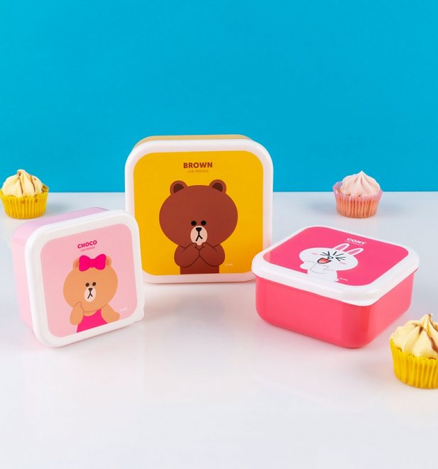 Set of Three Line Friends Snack Boxes