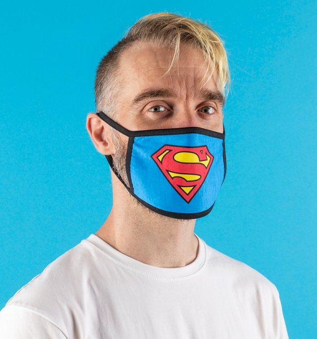 Set of Two Superman Logo Face Masks