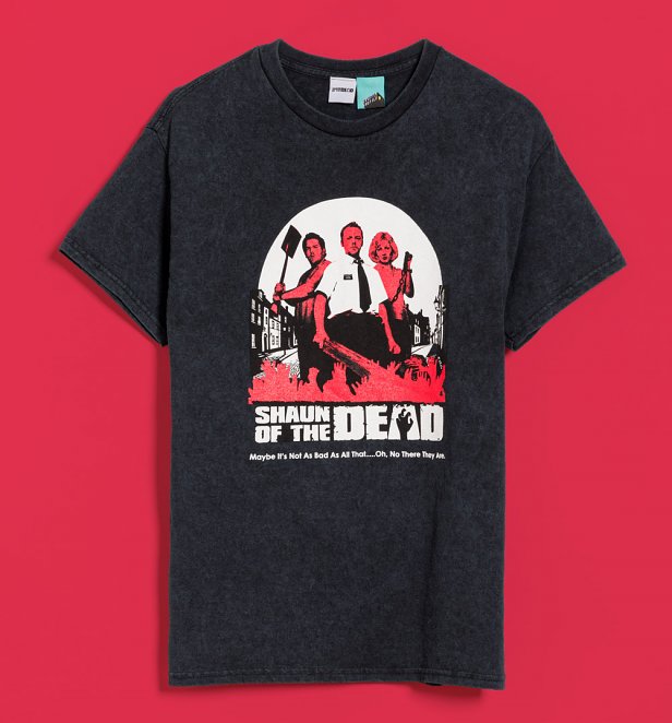 Shaun Of The Dead Not As Bad As All That Vintage Wash Black T-Shirt