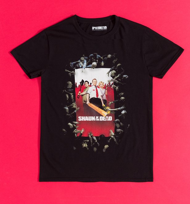 Shaun Of The Dead Poster Black T-Shirt Shaun Of The Dead Poster Black T-Shirt
