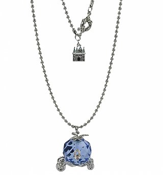 Silver Plated And Crystal Cinderella Carriage Pendant Necklace from Disney Couture Silver Plated And Crystal Cinderella Carriage Pendant Necklace from Disney Couture