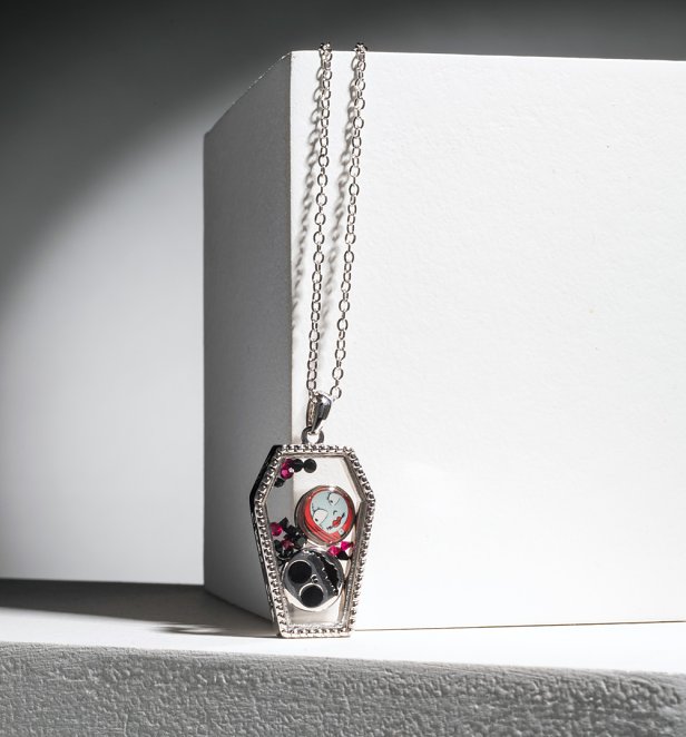 Silver Plated Disney Nightmare Before Christmas Coffin Necklace Silver Plated Disney Nightmare Before Christmas Coffin Necklace