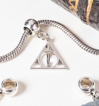 Silver Plated Harry Potter Deathly Hallows Slider Charm Silver Plated Harry Potter Deathly Hallows Slider Charm