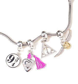 Silver Plated Harry Potter Icons Set of 4 Slider Charms Silver Plated Harry Potter Icons Set of 4 Slider Charms
