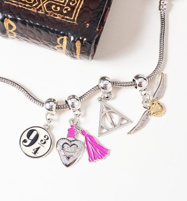 Silver Plated Harry Potter Icons Set of 4 Slider Charms Silver Plated Harry Potter Icons Set of 4 Slider Charms