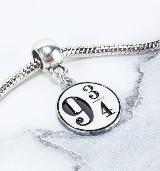 Silver Plated Harry Potter Platform 9 And 3/4 Slider Charm Silver Plated Harry Potter Platform 9 And 3/4 Slider Charm