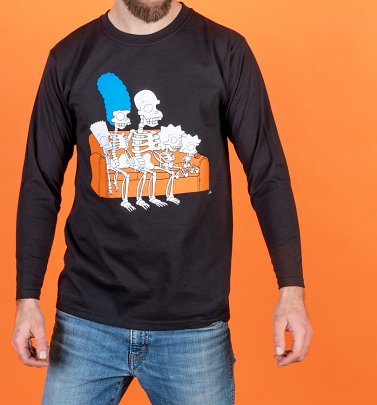 Skeleton Simpsons Black Long Sleeve T-Shirt Skeleton Simpsons Black Long Sleeve T-Shirt