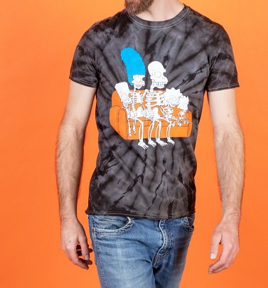 Skeleton Simpsons Black Tie Dye T-Shirt Skeleton Simpsons Black Tie Dye T-Shirt