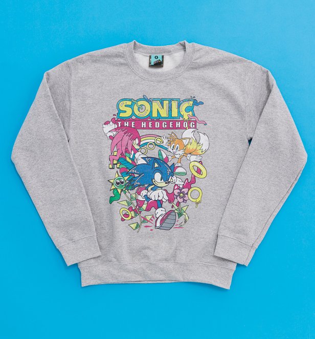 Sonic, Tails And Knuckles Grey Sweater