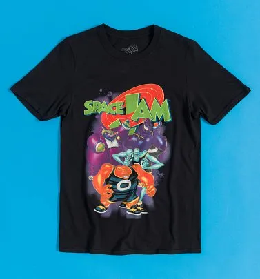 T-shirt Space Jam Gris Taille L - 100% Coton, Manches Courtes, Neuf Avec étiquettes, Motif Graphique Rétro