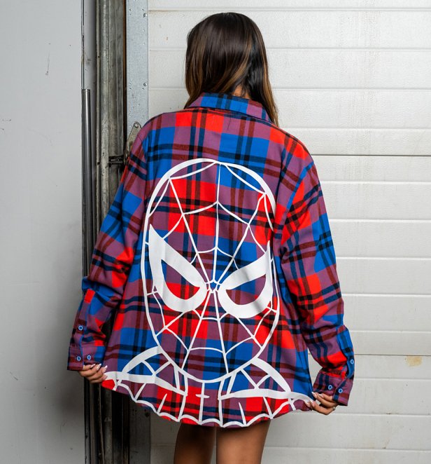 Spider-Man Print Flannel Shirt from Cakeworthy