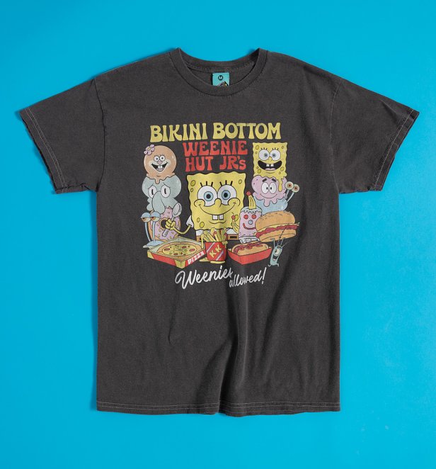 SpongeBob Weenie Hut Jr's Vintage Wash Charcoal T-Shirt