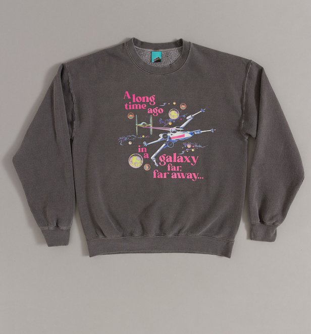 Star Wars A Long Time Ago In A Galaxy Far Far Away Vintage Wash Charcoal Sweater Star Wars A Long Time Ago In A Galaxy Far Far Away Vintage Wash Charcoal Sweater