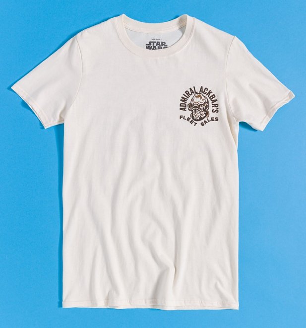 Star Wars Admiral Ackbar Natural T-Shirt with Back Print