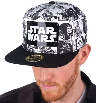 Star Wars Comic Snapback Cap With Metal Logo Star Wars Comic Snapback Cap With Metal Logo