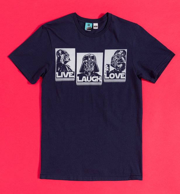 Star Wars Darth Vader Live Laugh Love Navy T-Shirt