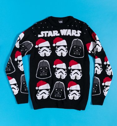 Star Wars Darth Vader and Stormtroopers Knitted Christmas Jumper