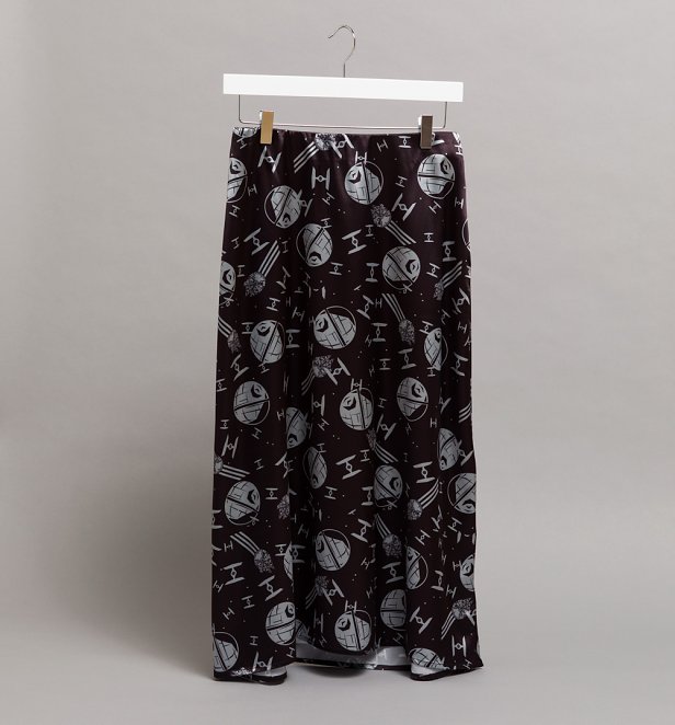 Star Wars Death Star Printed Satin Skirt Star Wars Death Star Printed Satin Skirt