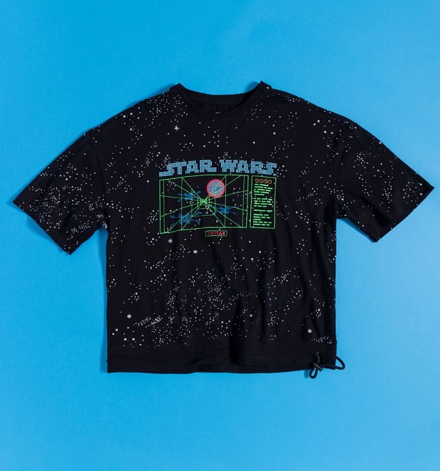 Star Wars Episode IV Black Oversized T-Shirt with Back Print and Drawstring